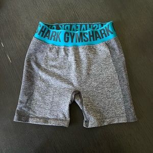 Gymshark Flex Shorts- Charcoal marl/ teal